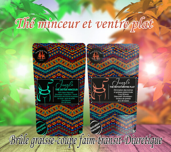 Thé - Duo Pack Femme Jungle Thé Minceur Détox et Ventre plat 28 jours